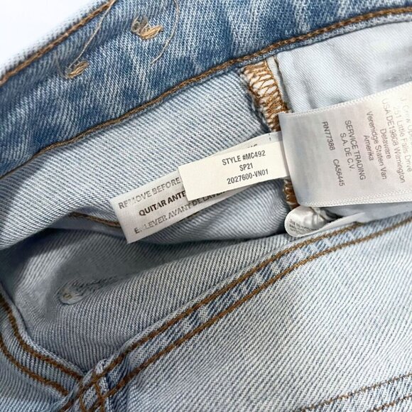 MADEWELL THE PERFECT VINTAGE JEANS DISTRESSED IN LIGHT WASH FRAY HEM - 26 - Picture 13 of 13